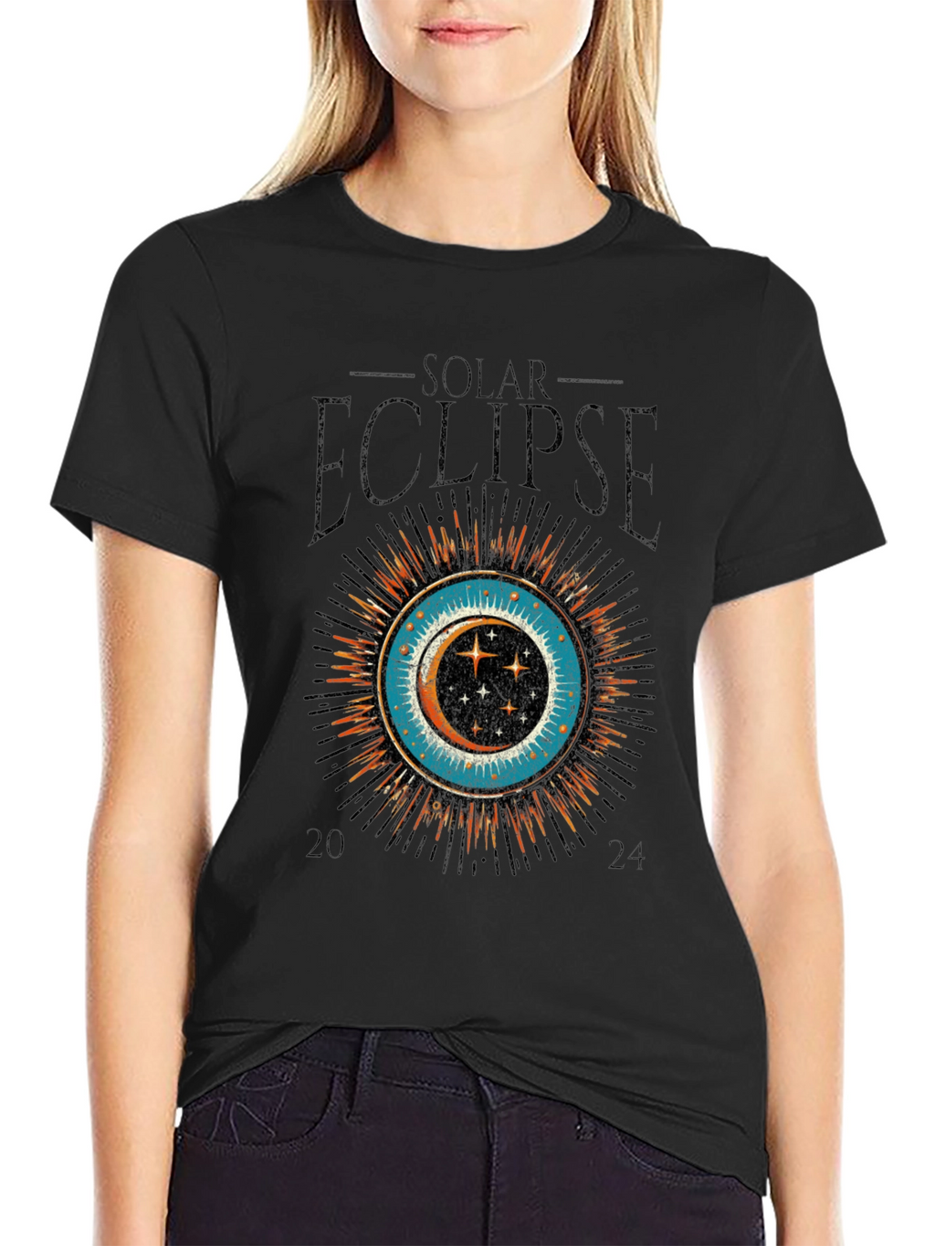 Solar Eclipse 2024 Graphic Tee - Premium Cotton T-Shirt
