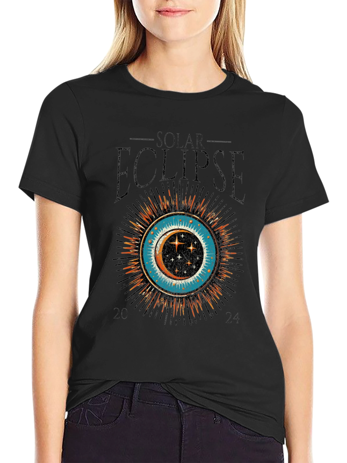 Solar Eclipse 2024 Graphic Tee - Premium Cotton T-Shirt