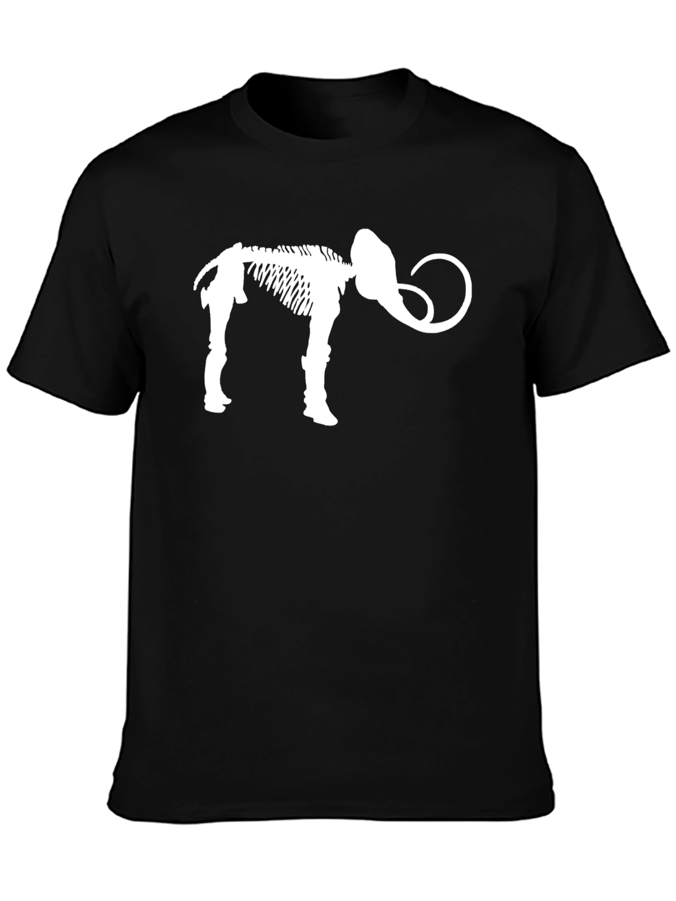 Mammoth Skeleton Graphic Tee - Black Cotton T-Shirt
