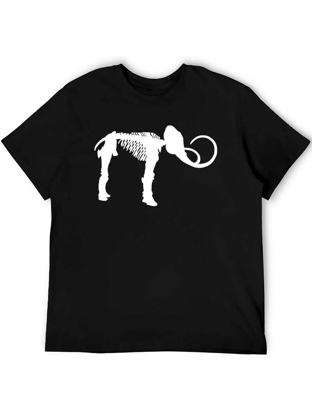 Mammoth Skeleton Graphic Tee - Black Cotton T-Shirt