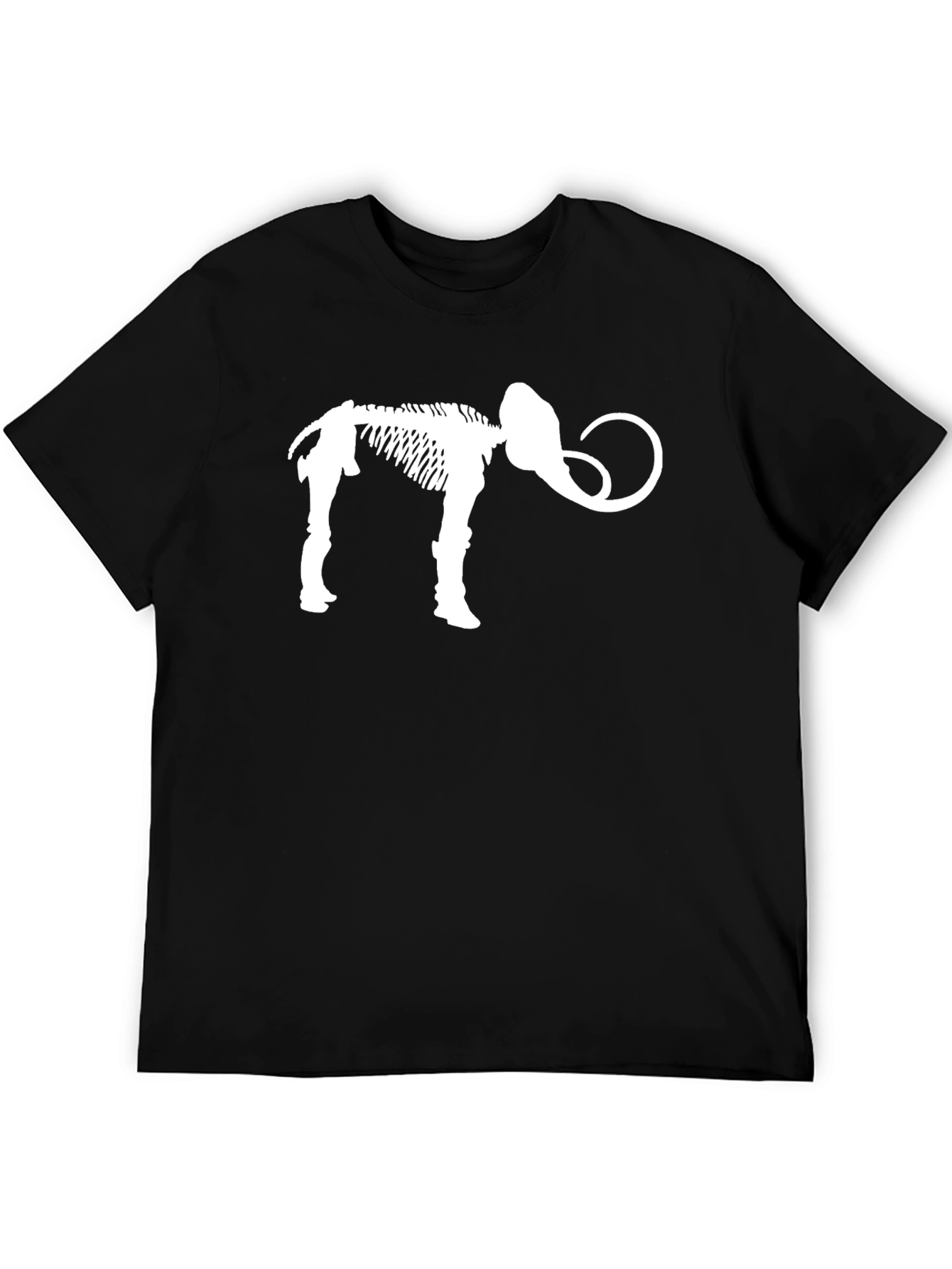 Mammoth Skeleton Graphic Tee - Black Cotton T-Shirt