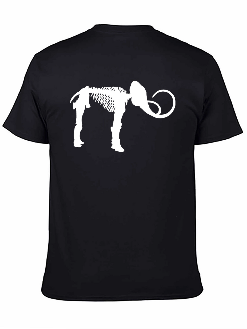 Mammoth Skeleton Graphic Tee - Black Cotton T-Shirt