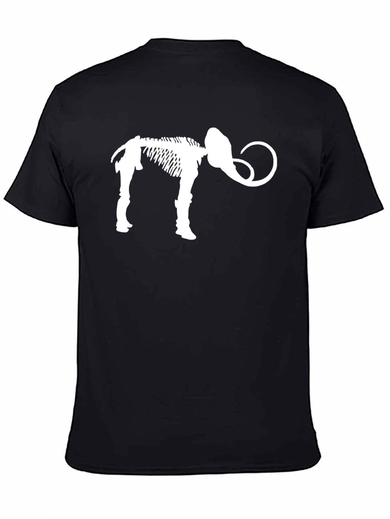 Mammoth Skeleton Graphic Tee - Black Cotton T-Shirt