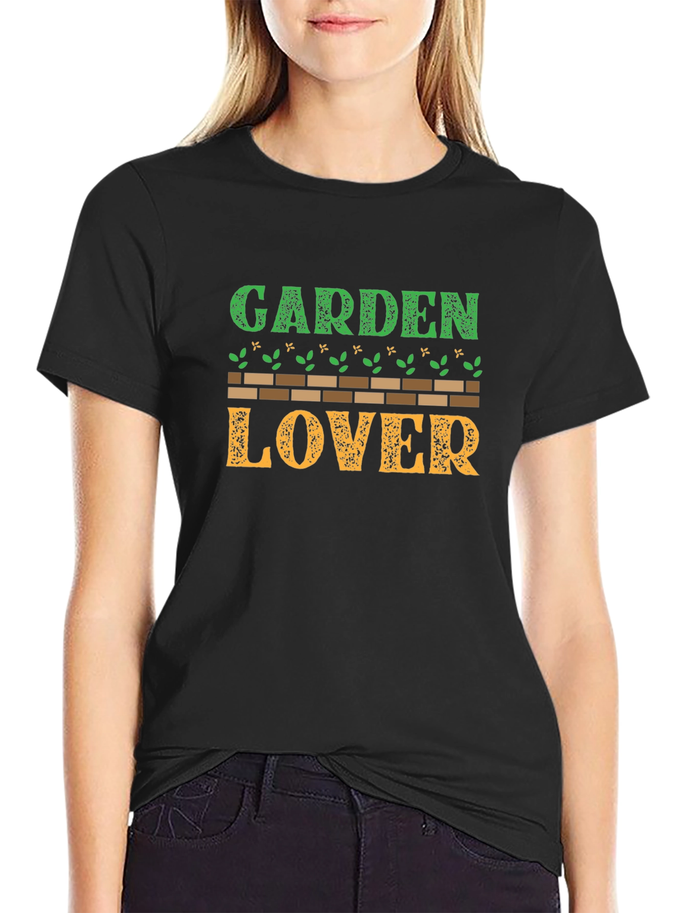Garden Lover Black Graphic T-Shirt
