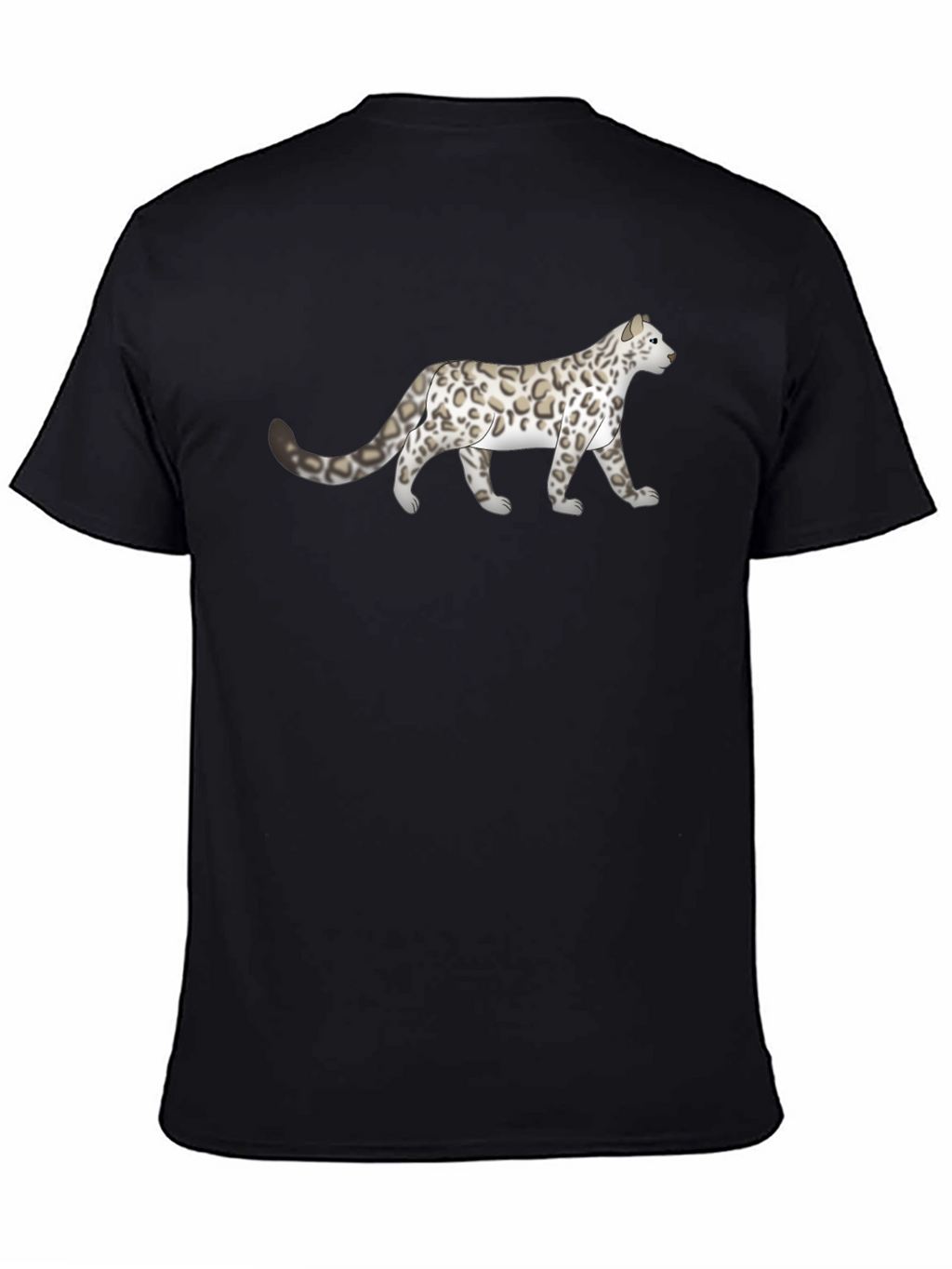 Snow Leopard Graphic Tee - Mens Black T-Shirt