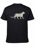 Snow Leopard Graphic Tee - Mens Black T-Shirt