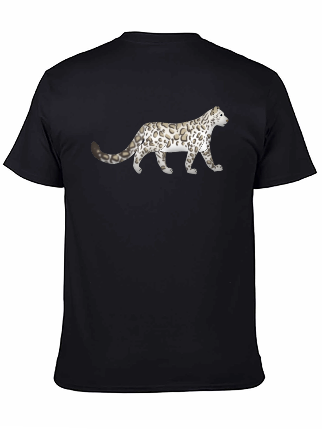 Snow Leopard Graphic Tee - Mens Black T-Shirt