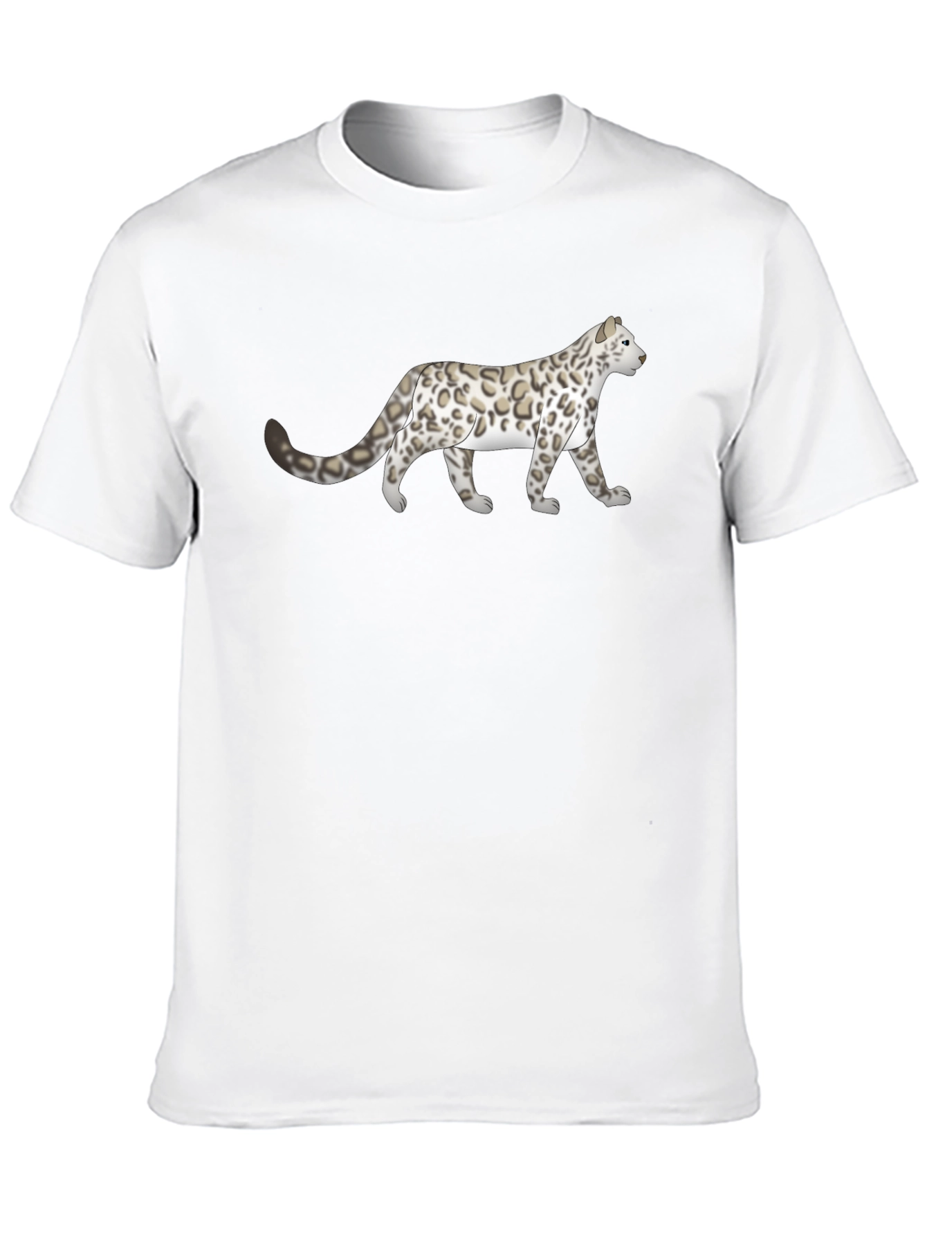 Snow Leopard Graphic Tee - Mens Black T-Shirt