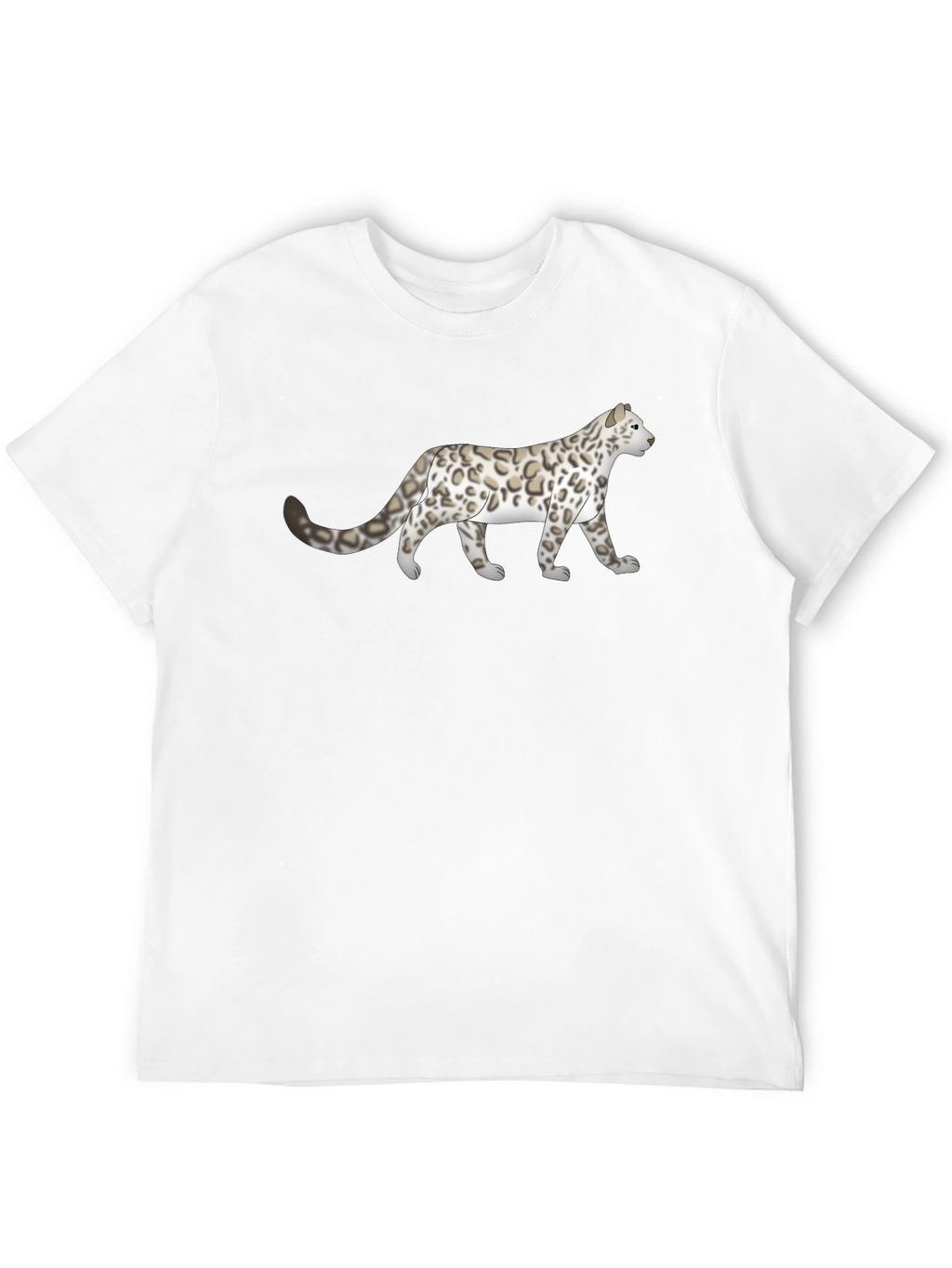 Snow Leopard Graphic Tee - Mens Black T-Shirt
