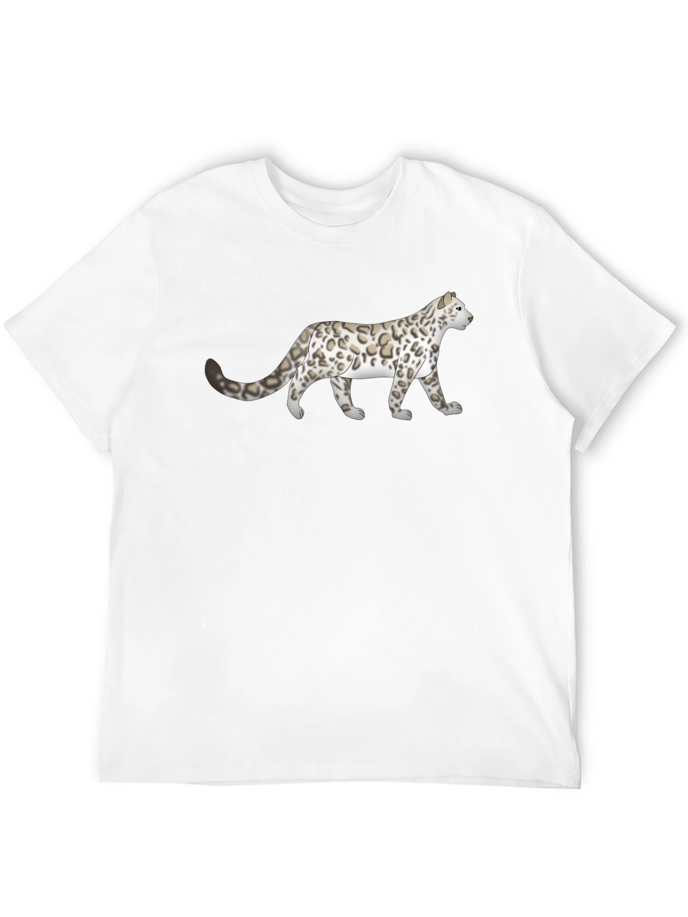 Snow Leopard Graphic Tee - Mens Black T-Shirt