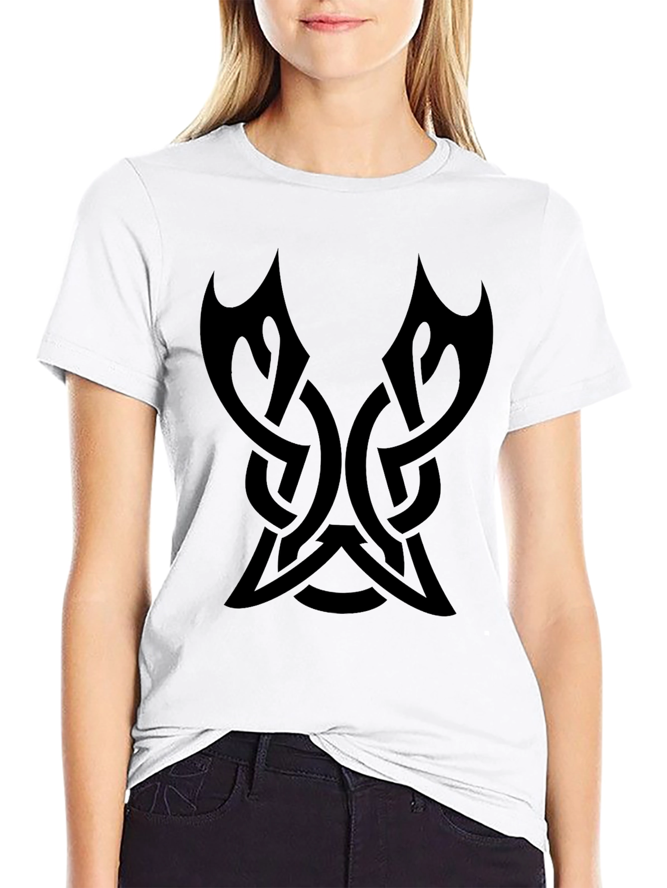 Mens Black Tribal Knot Graphic Tee