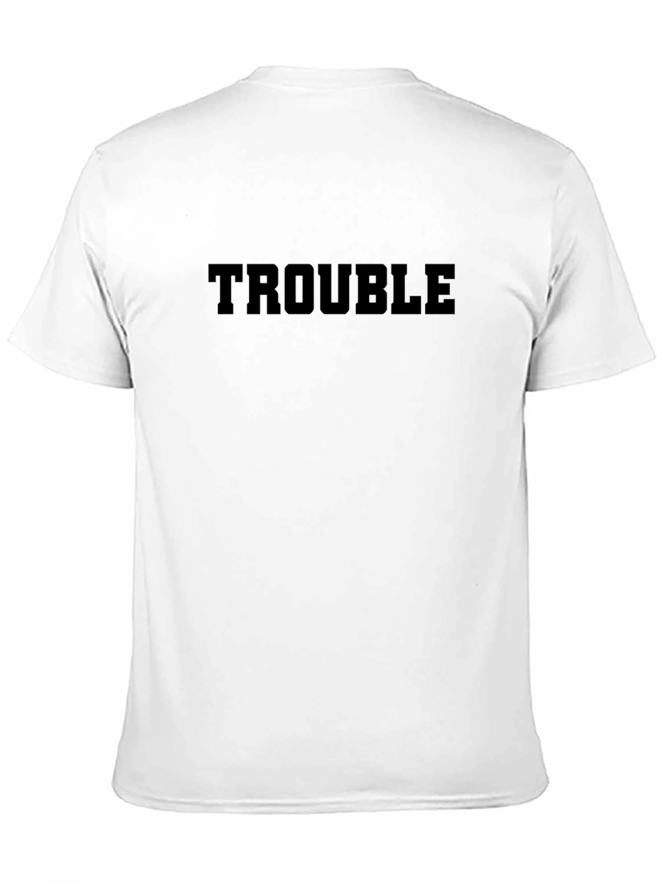 Trouble Tee - Black Cotton Graphic T-Shirt