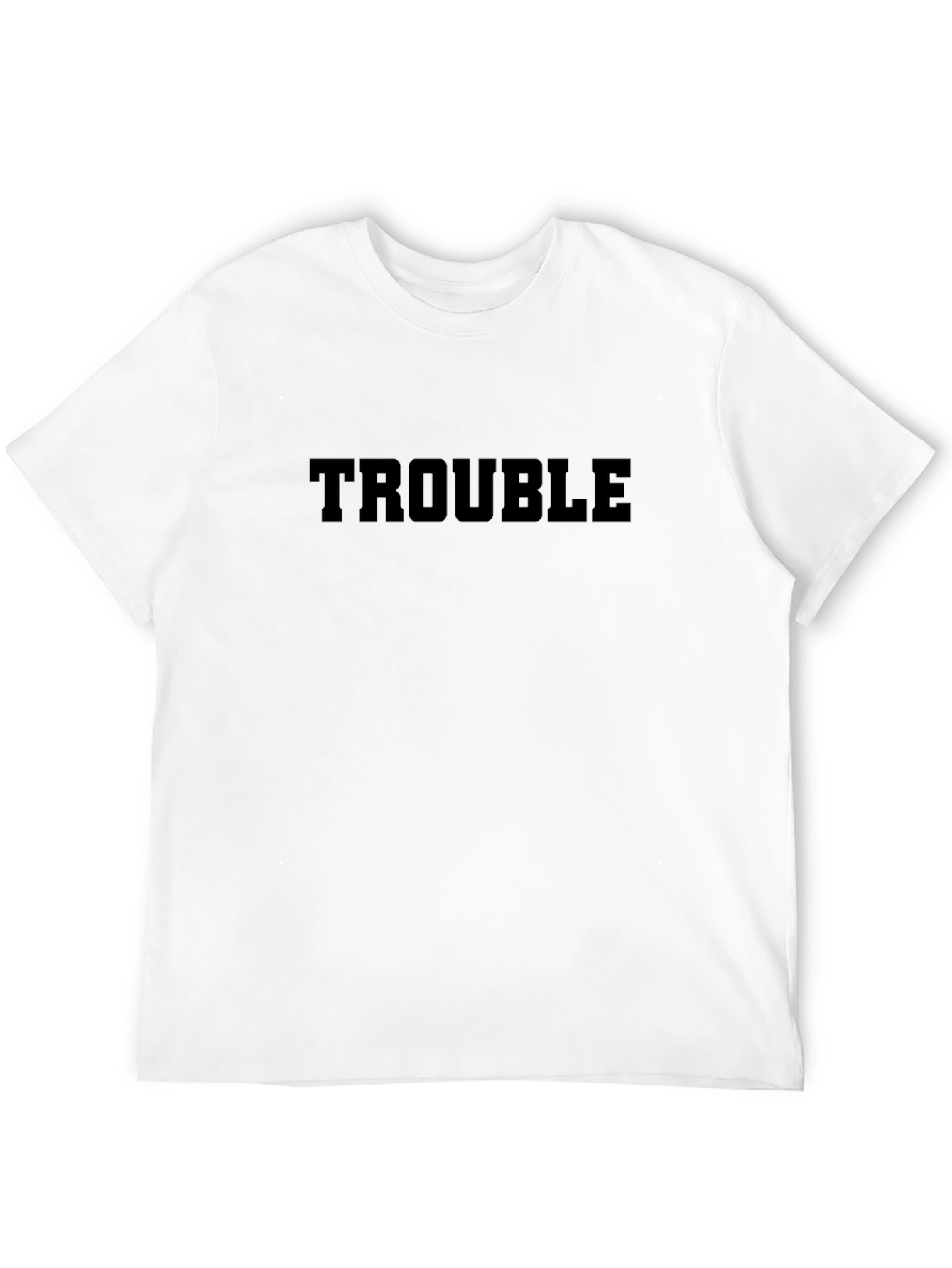 Trouble Tee - Black Cotton Graphic T-Shirt