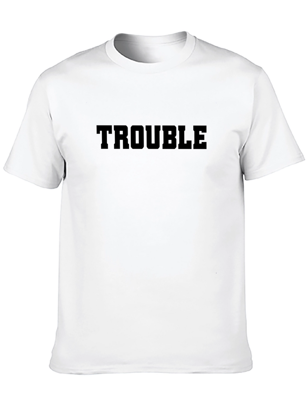 Trouble Tee - Black Cotton Graphic T-Shirt