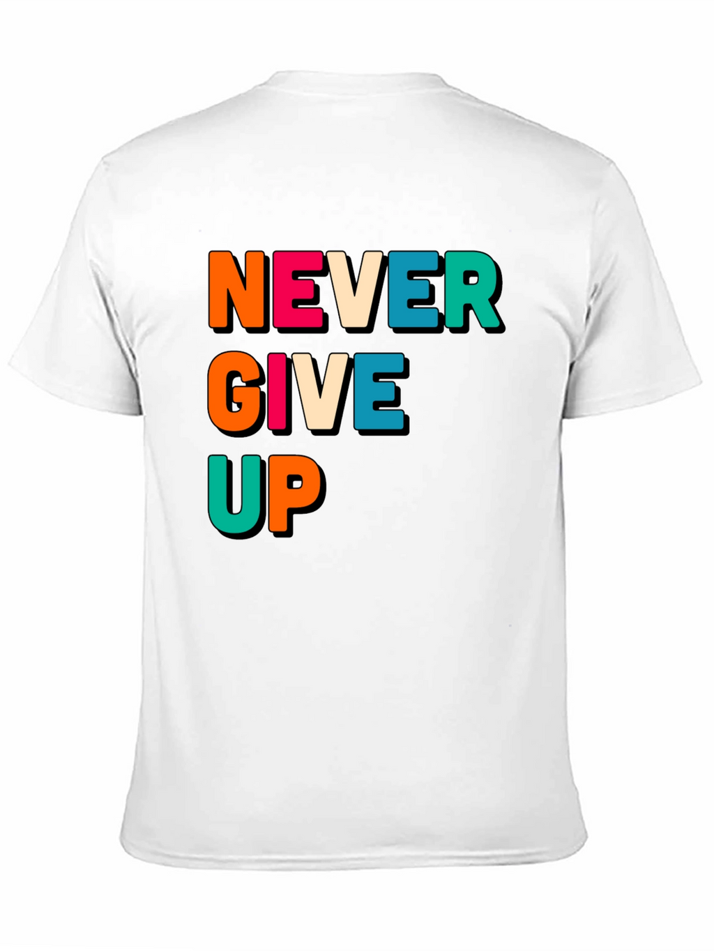 Never Give Up Black Graphic Tee