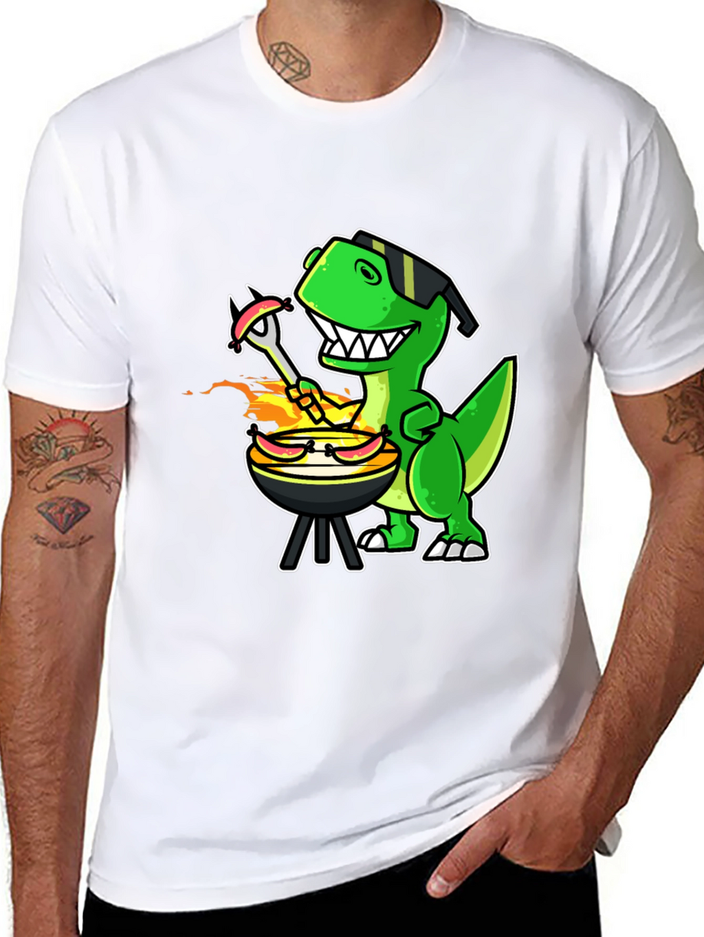 Dino BBQ T-Shirt - Grill Master Rex