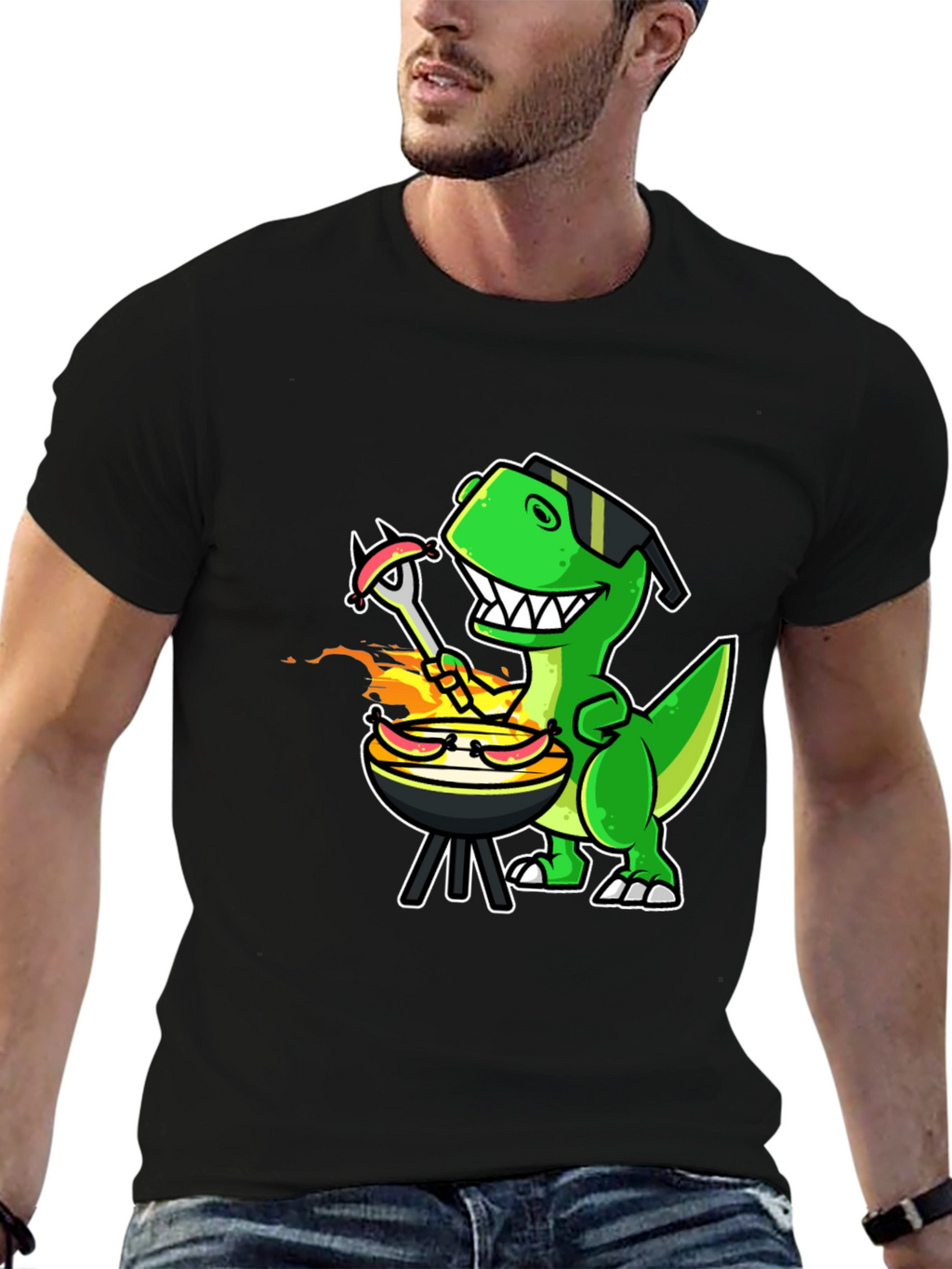 Dino BBQ T-Shirt - Grill Master Rex