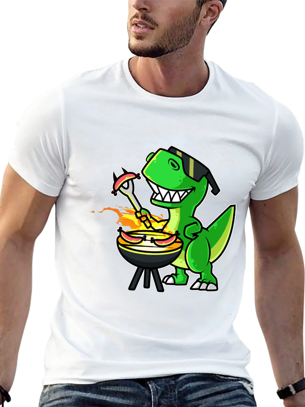 Dino BBQ T-Shirt - Grill Master Rex