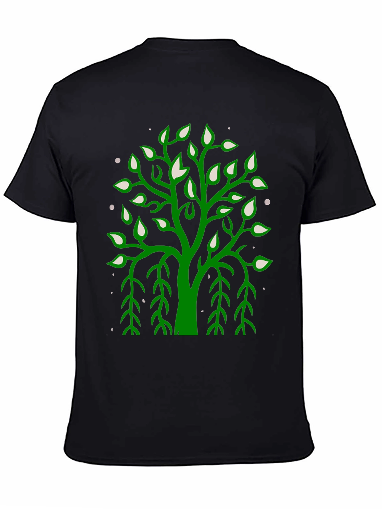 Green Tree Graphic Black Tee