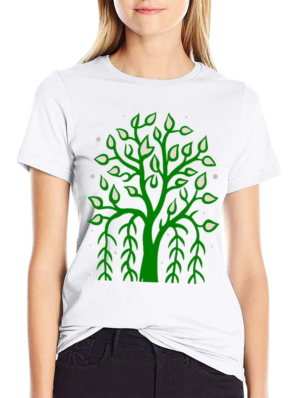 Green Tree Graphic Black Tee