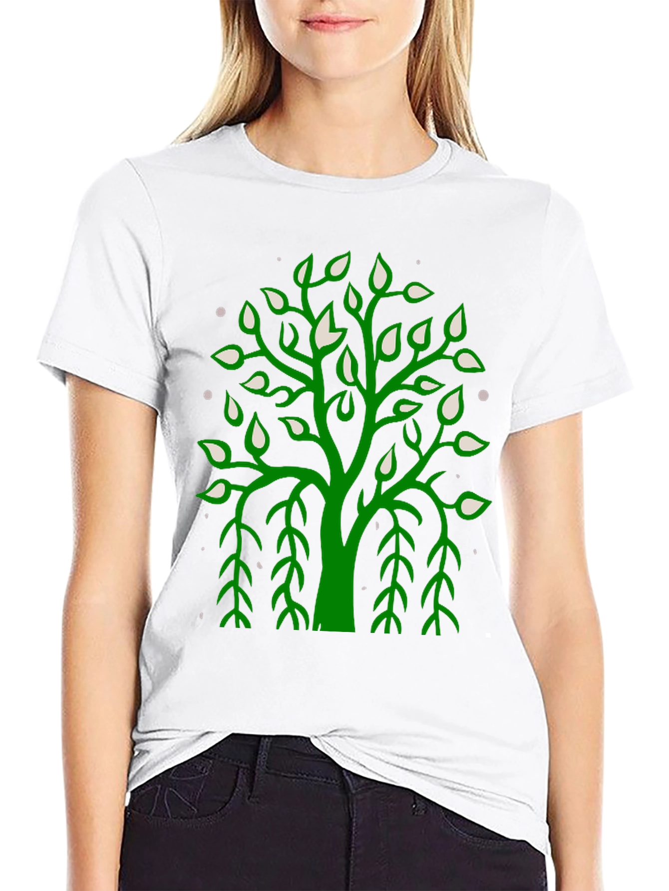 Green Tree Graphic Black Tee