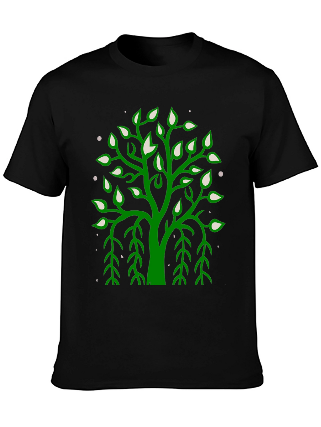 Green Tree Graphic Black Tee