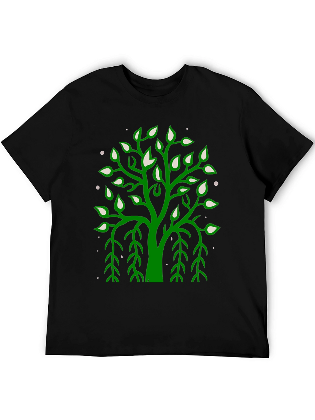 Green Tree Graphic Black Tee