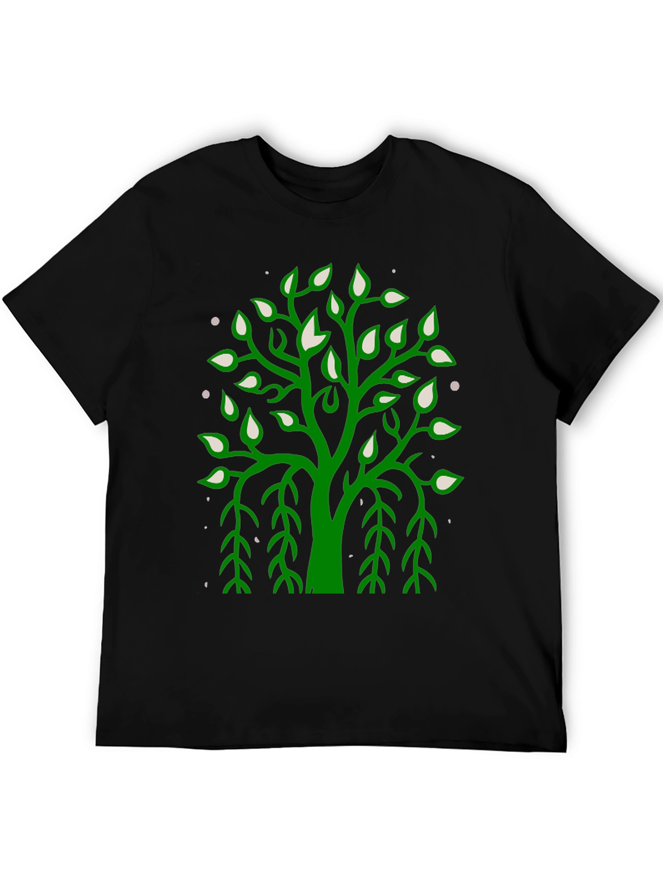Green Tree Graphic Black Tee