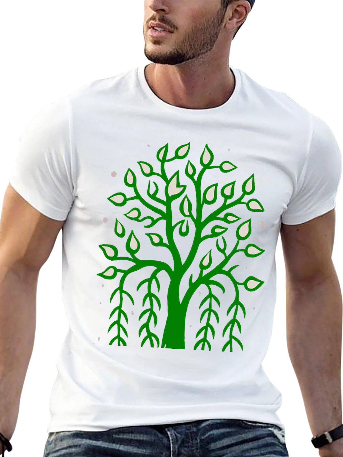 Green Tree Graphic Black Tee