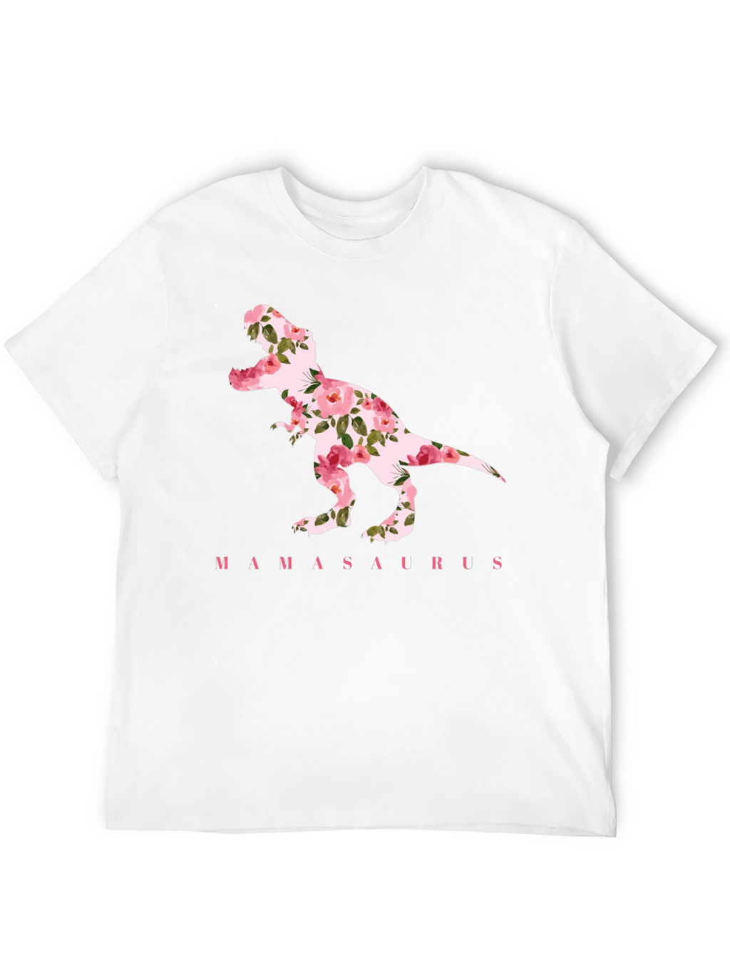 Mamasaurus Floral Dinosaur Graphic T-Shirt