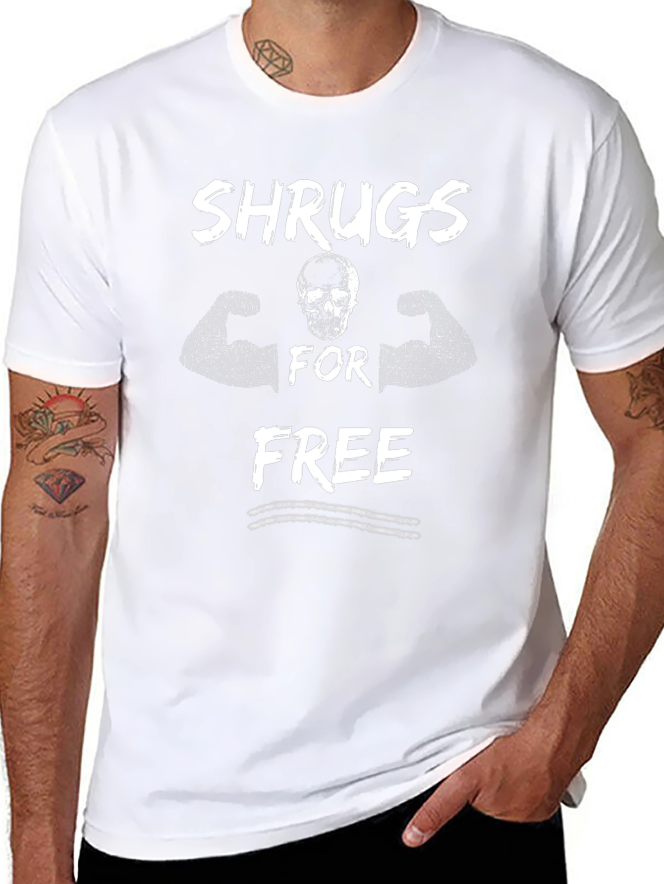 Shrugs For Free Black Graphic Tee