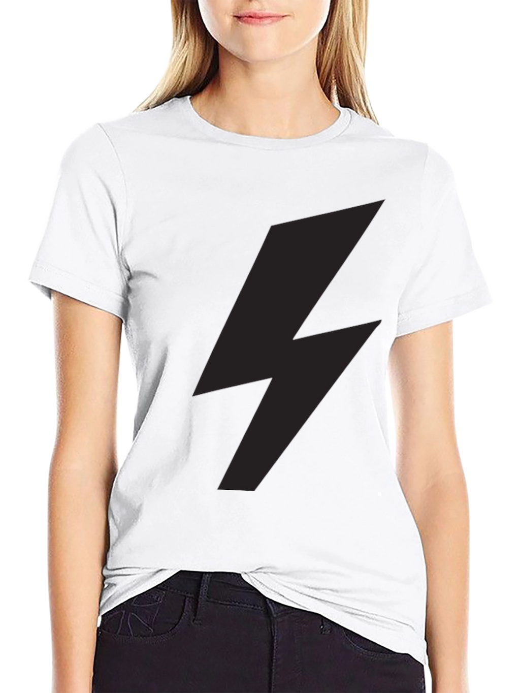 Lightning Bolt Graphic Tee - Stylish Black T-Shirt