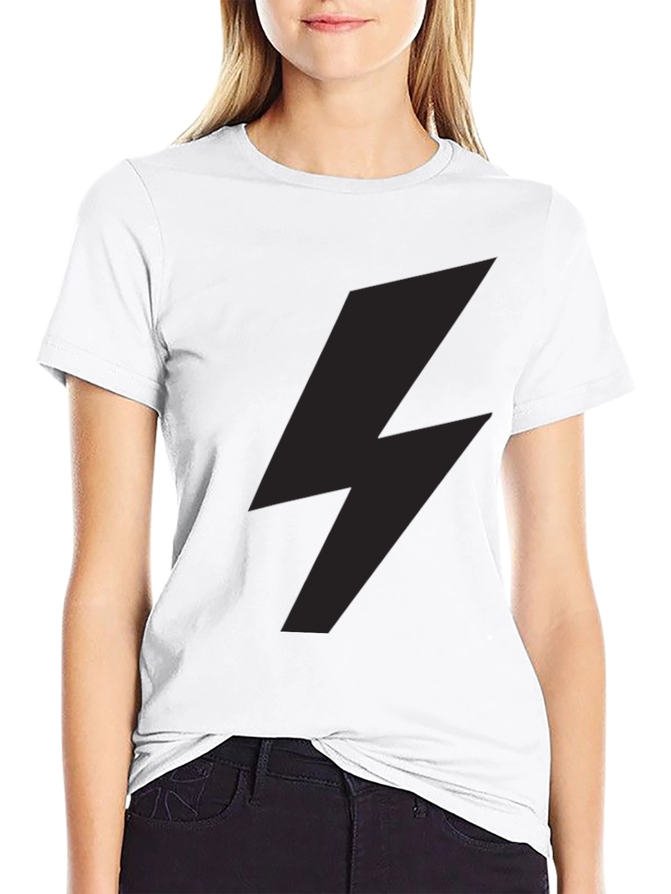 Lightning Bolt Graphic Tee - Stylish Black T-Shirt