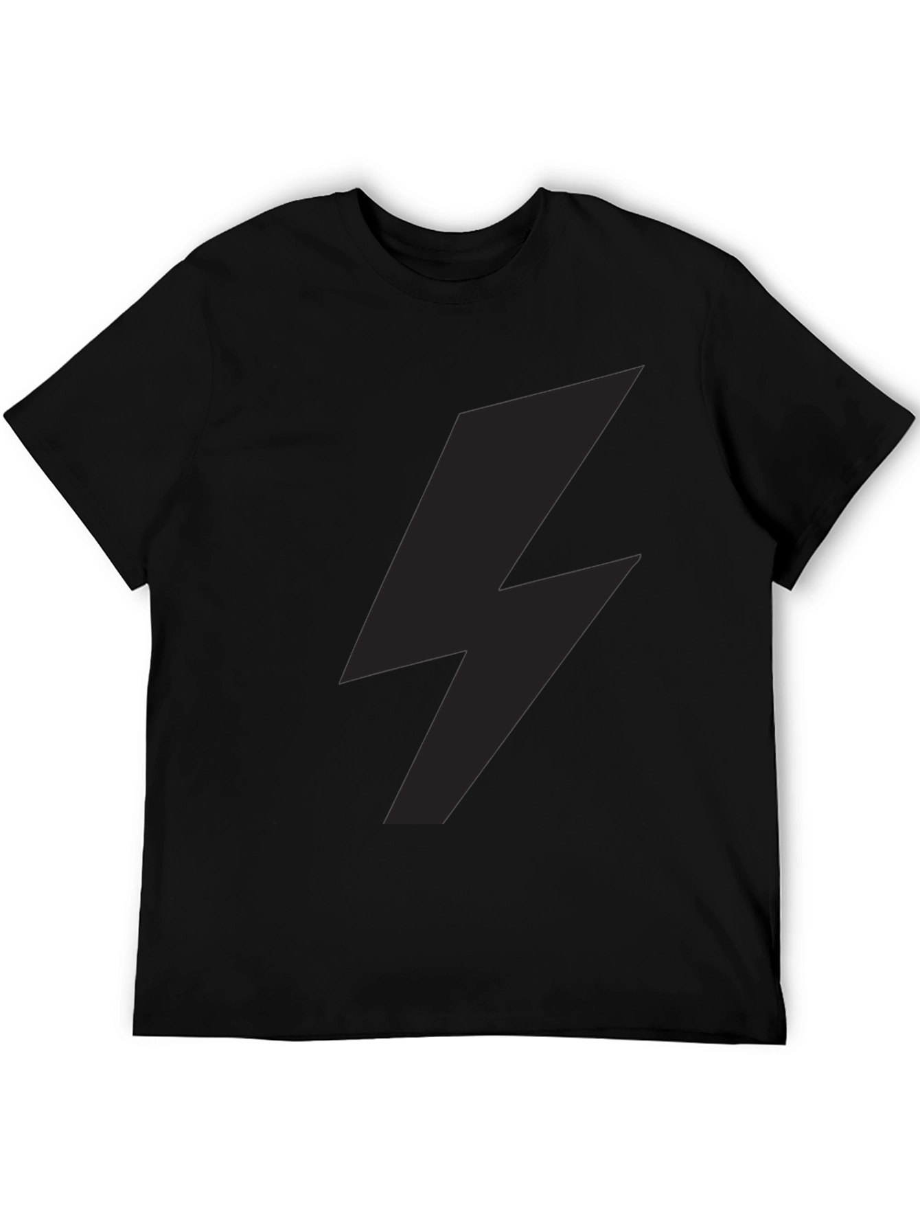 Lightning Bolt Graphic Tee - Stylish Black T-Shirt