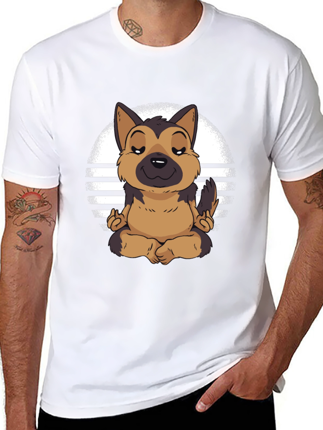 Zen Dog T-Shirt - Meditating German Shepherd