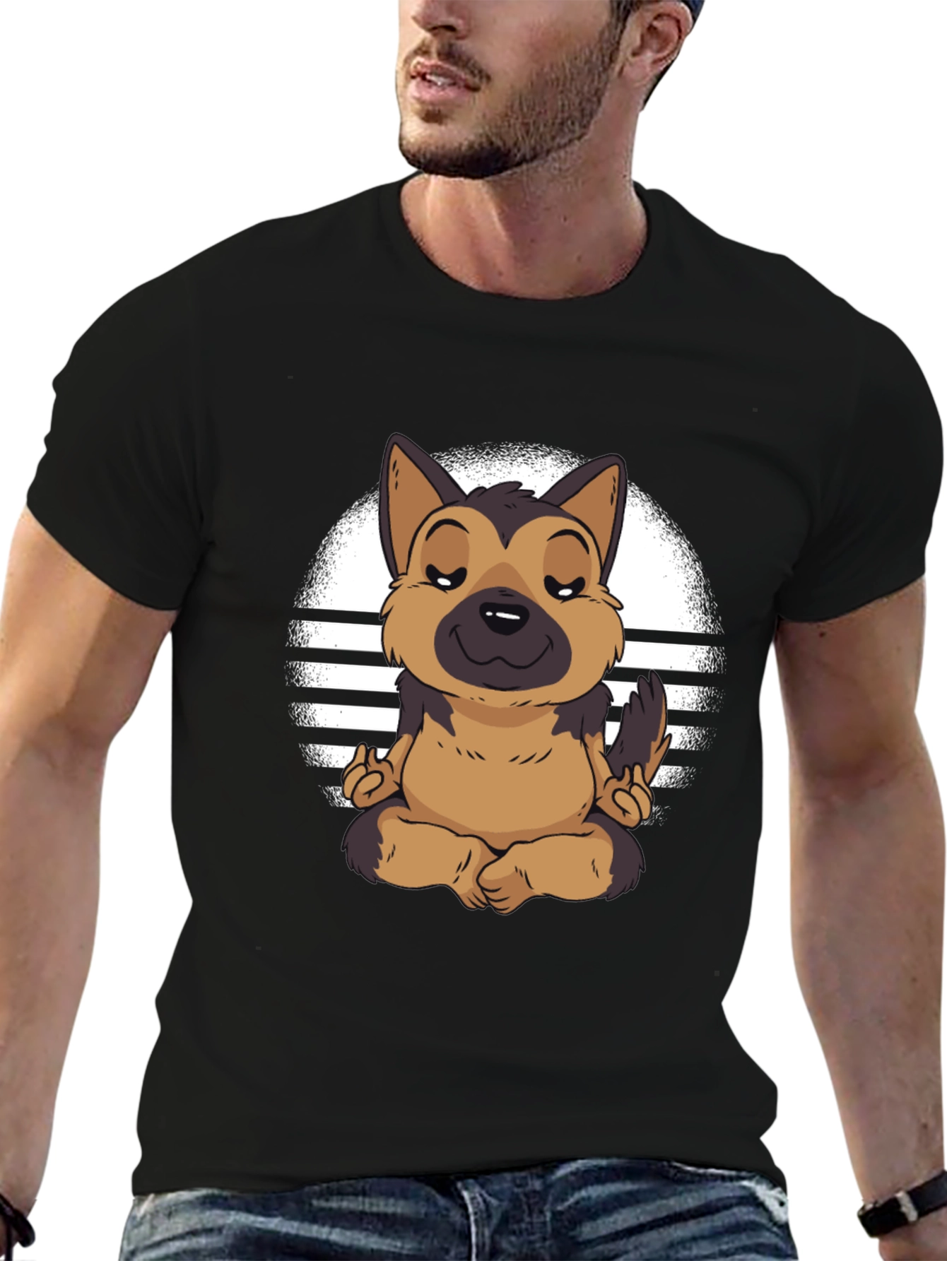 Zen Dog T-Shirt - Meditating German Shepherd