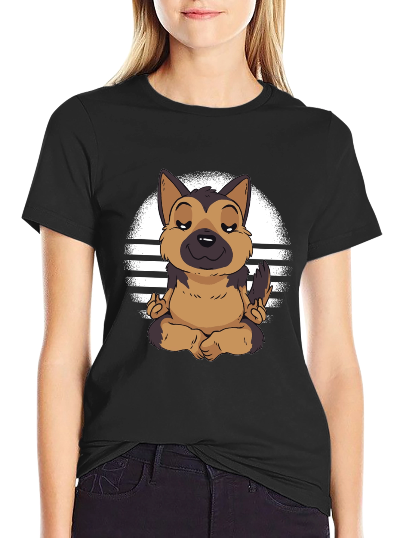 Zen Dog T-Shirt - Meditating German Shepherd