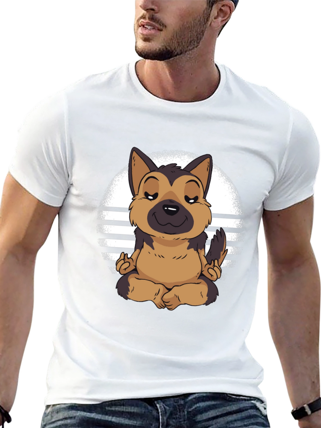 Zen Dog T-Shirt - Meditating German Shepherd
