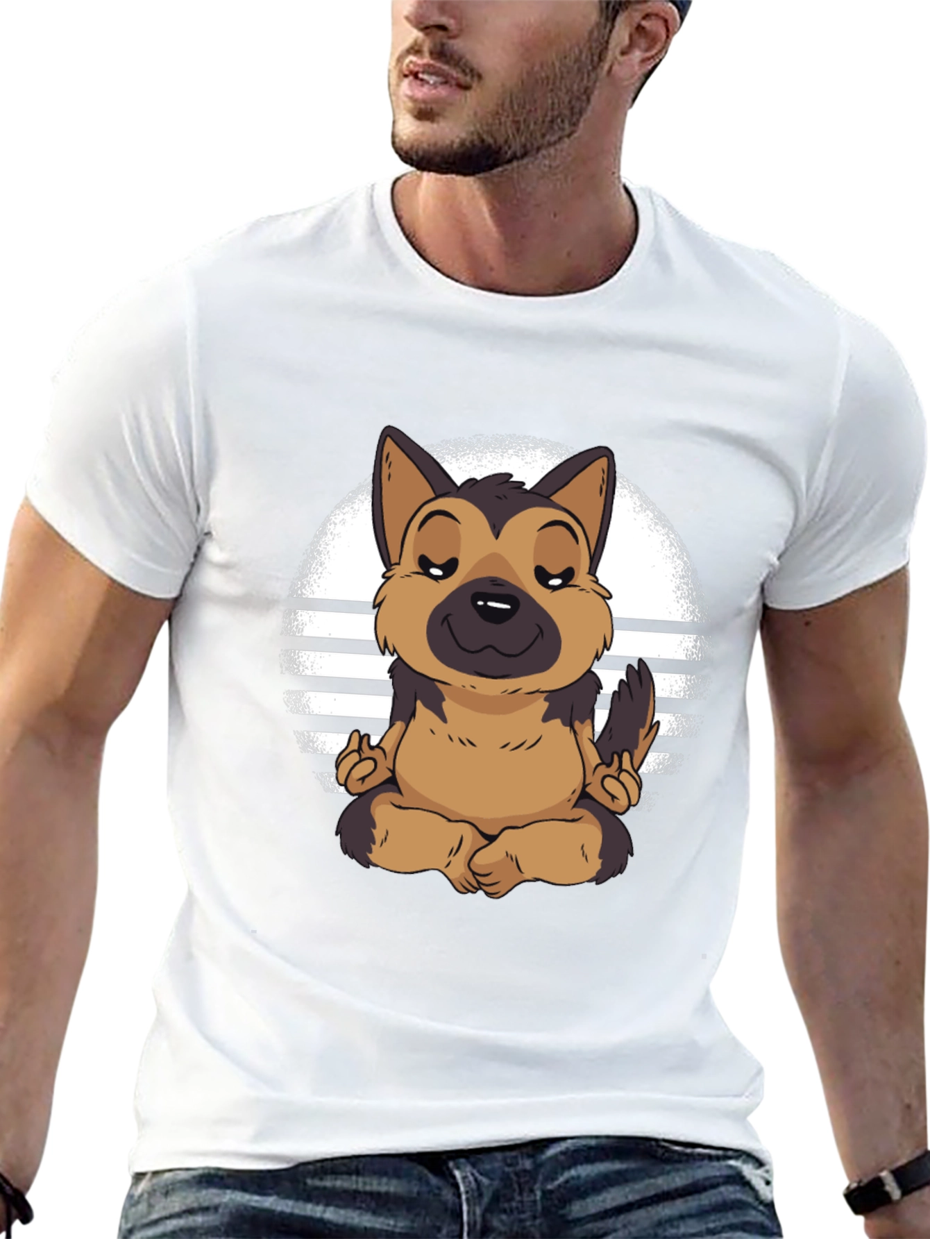 Zen Dog T-Shirt - Meditating German Shepherd