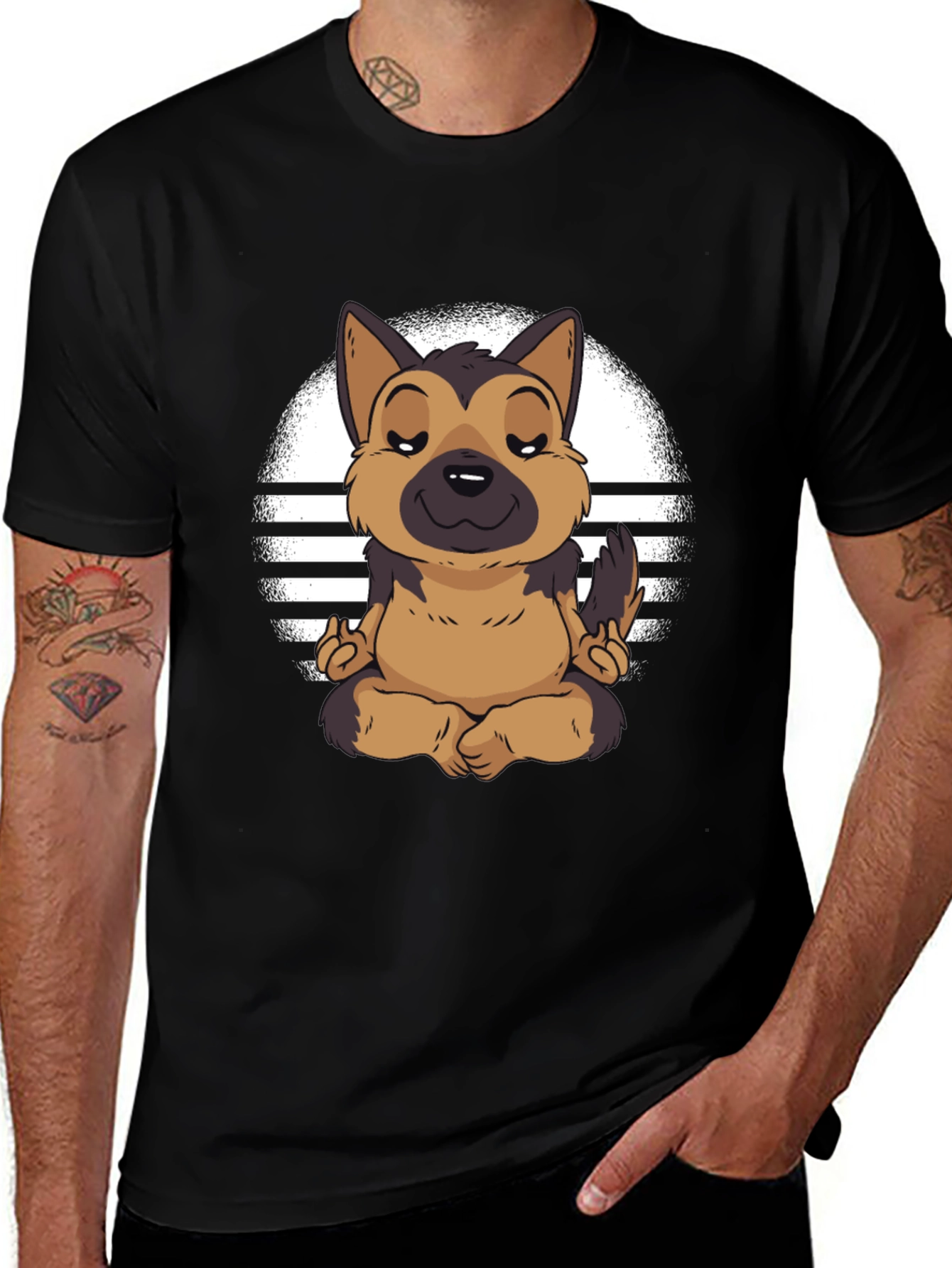 Zen Dog T-Shirt - Meditating German Shepherd
