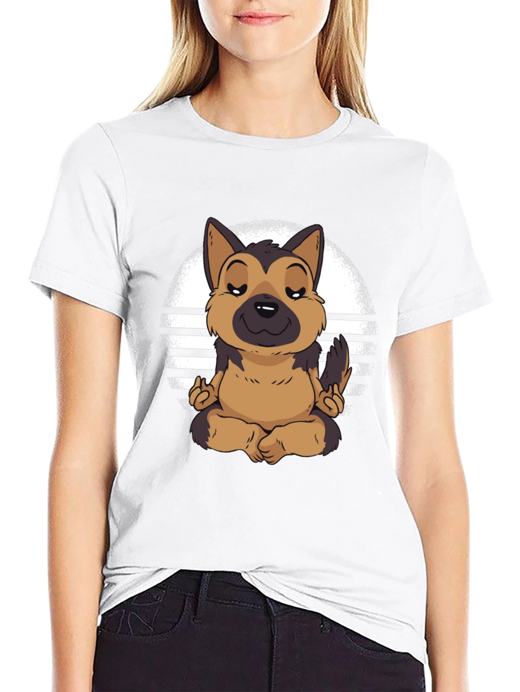 Zen Dog T-Shirt - Meditating German Shepherd