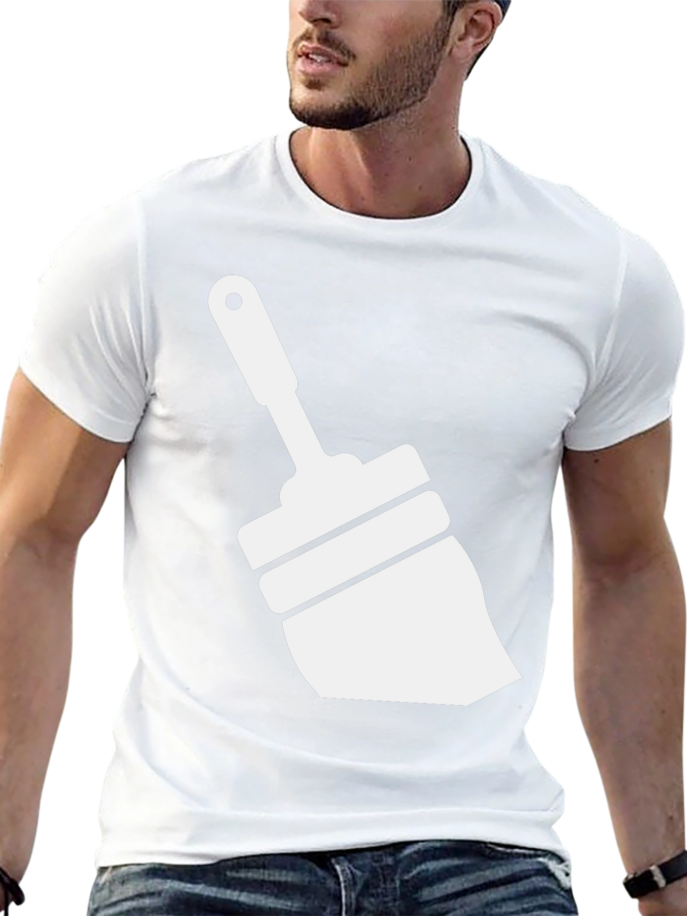 Brush Graphic Tee - Black Casual T-Shirt
