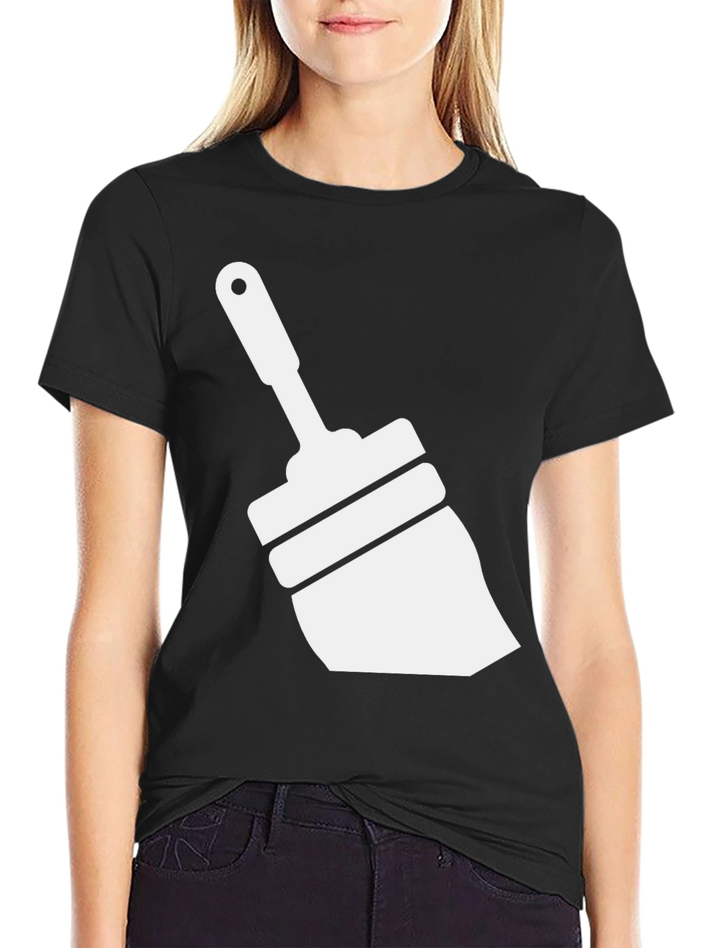 Brush Graphic Tee - Black Casual T-Shirt