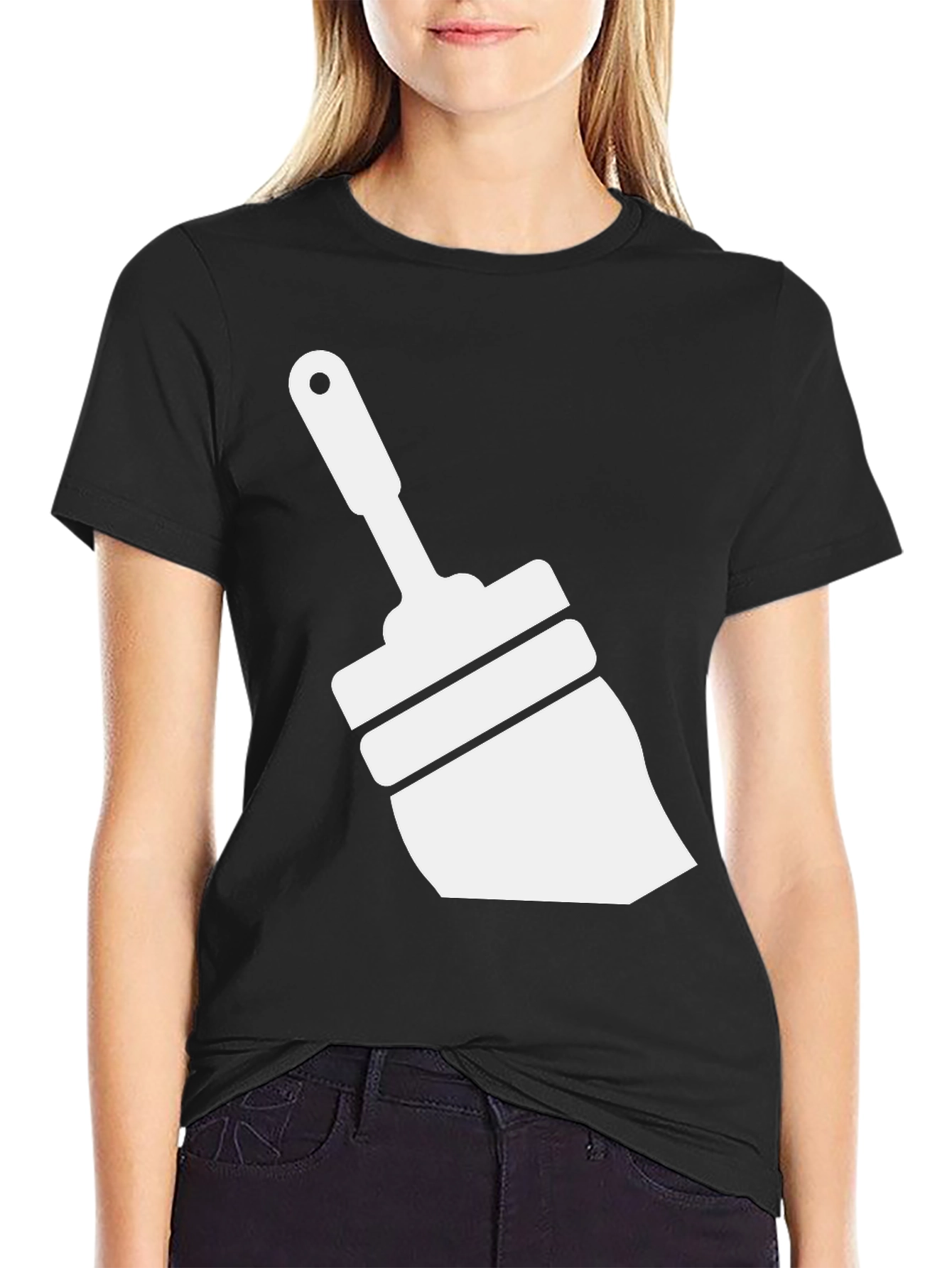 Brush Graphic Tee - Black Casual T-Shirt