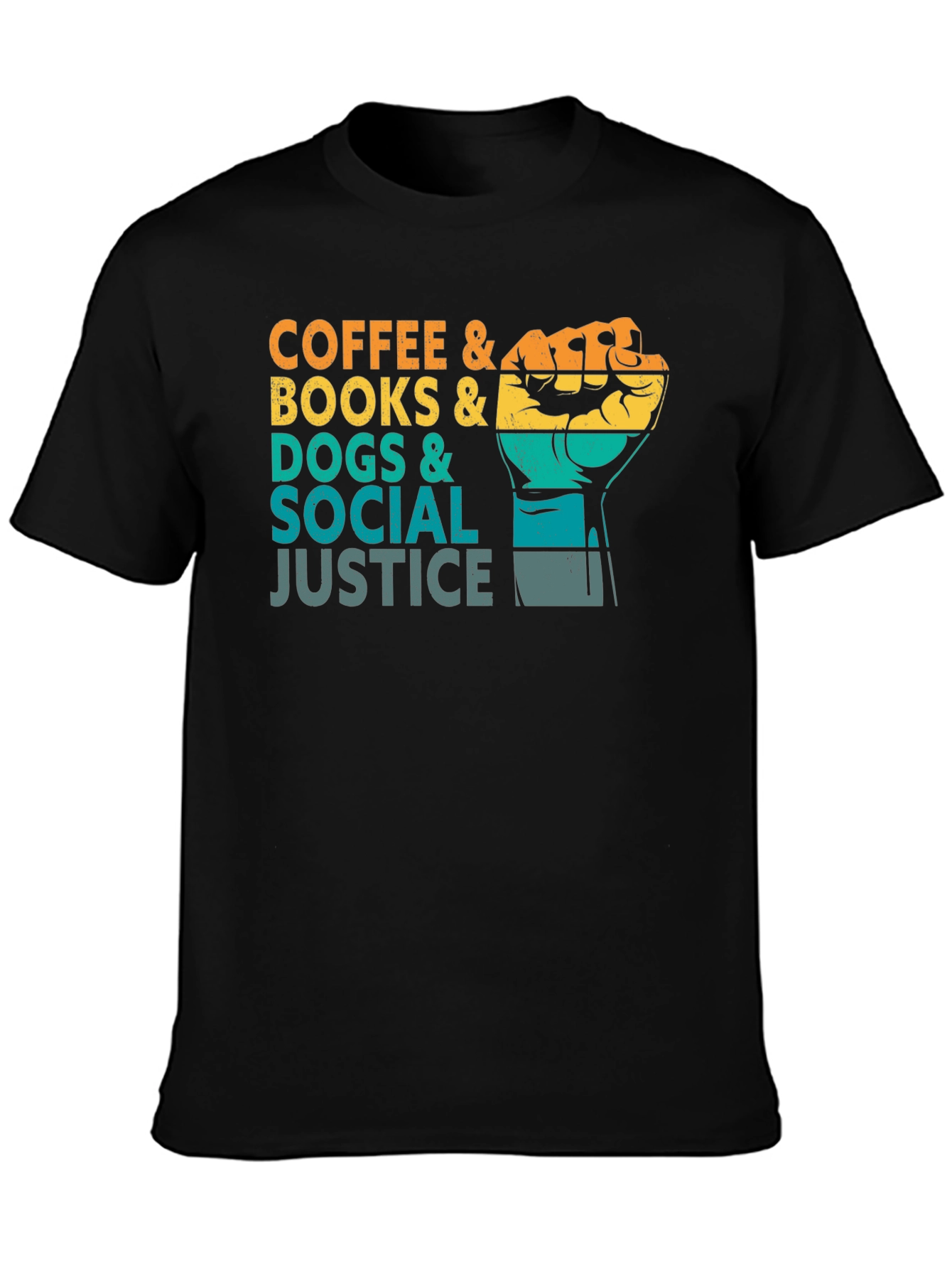 Coffee Books Dogs and Social Justice Graphic Tee