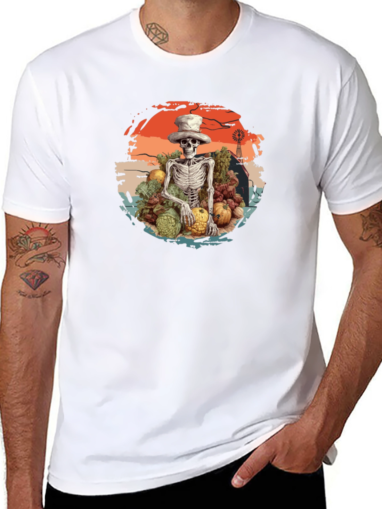 Harvest Skeleton Graphic T-Shirt