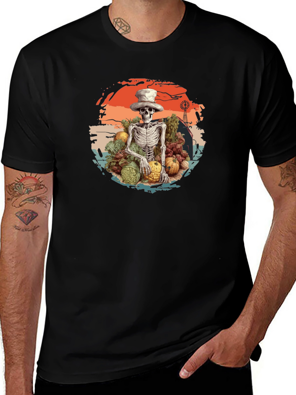 Harvest Skeleton Graphic T-Shirt