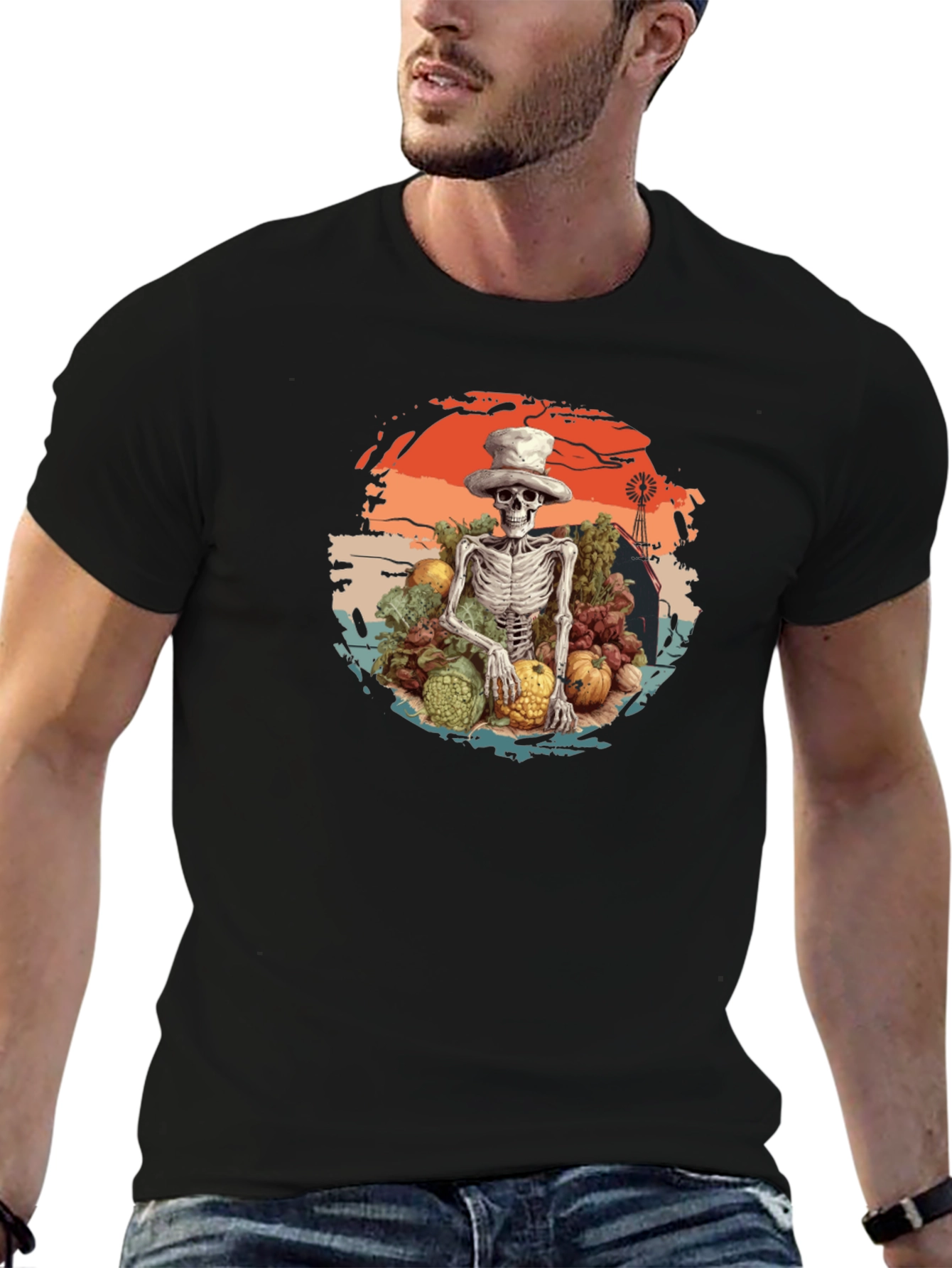 Harvest Skeleton Graphic T-Shirt
