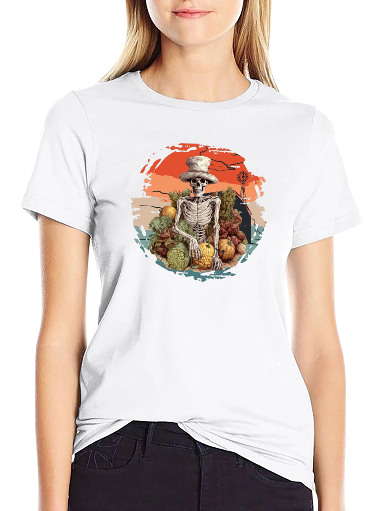 Harvest Skeleton Graphic T-Shirt