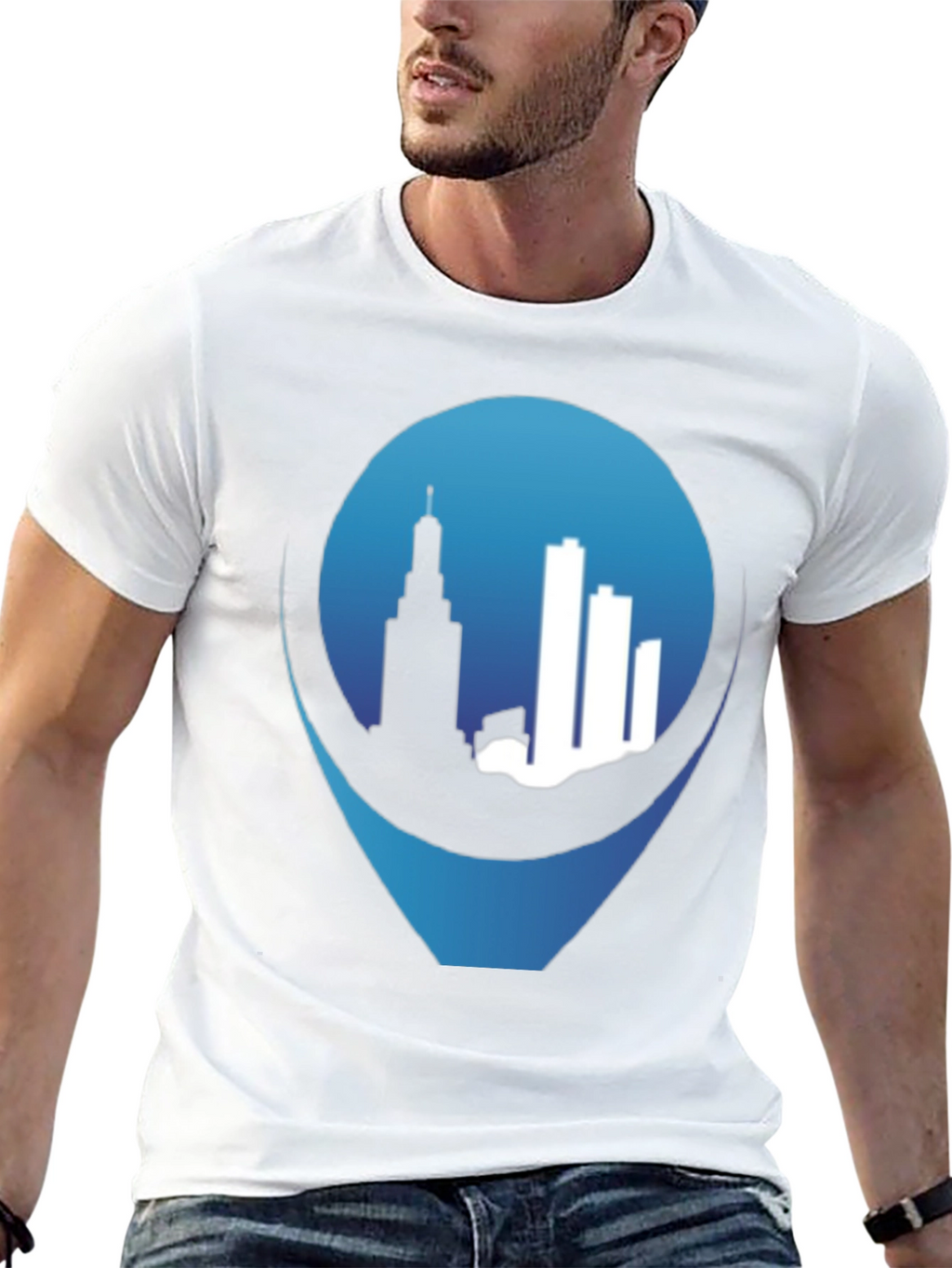 Cityscape Pin Black T-Shirt
